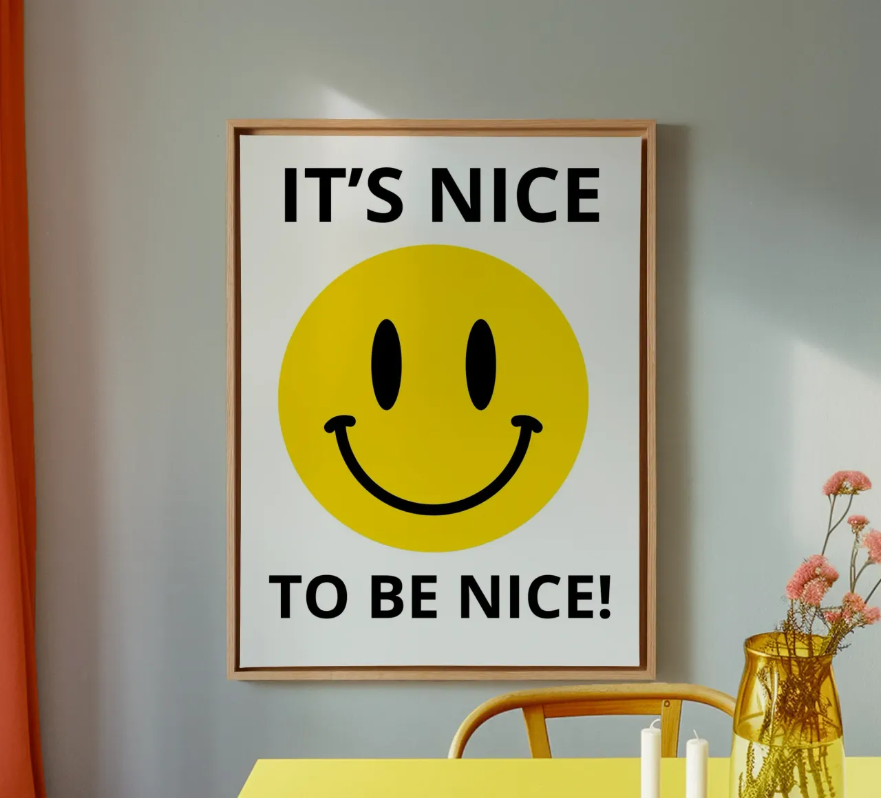IT'S NICE TO BE NICE! tela con Cornice a cassetta da edsonramosart