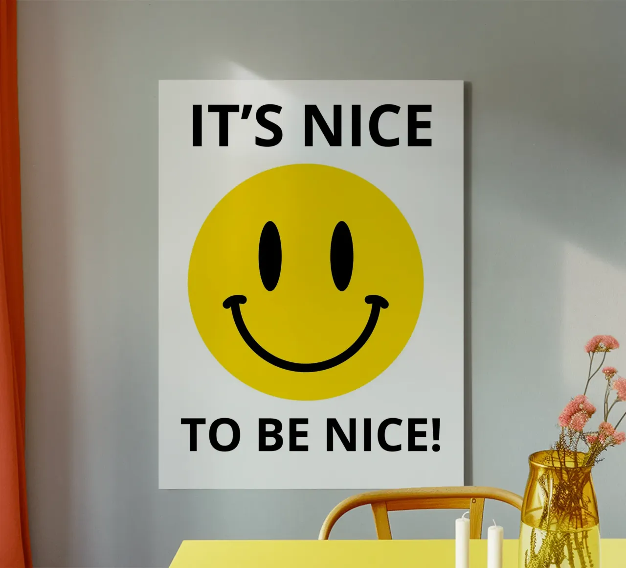 IT'S NICE TO BE NICE! tela con Cornice a cassetta da edsonramosart