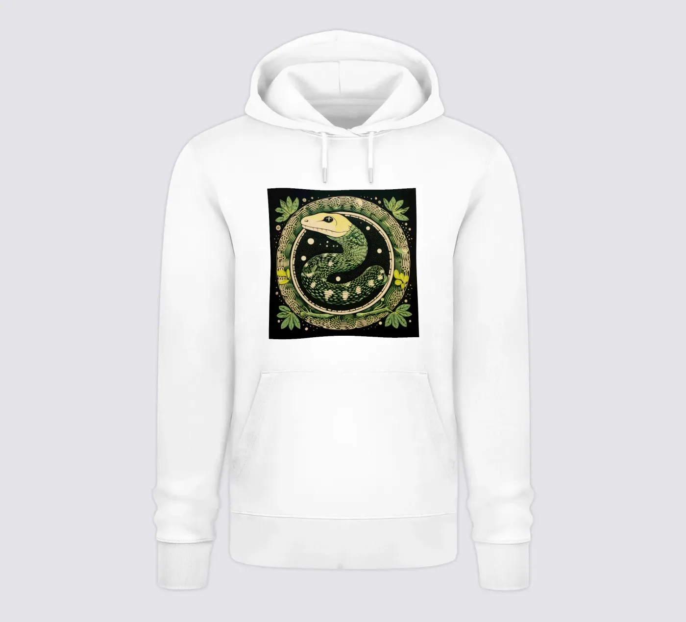 Green Python hoodie by Minimal Animal Art
