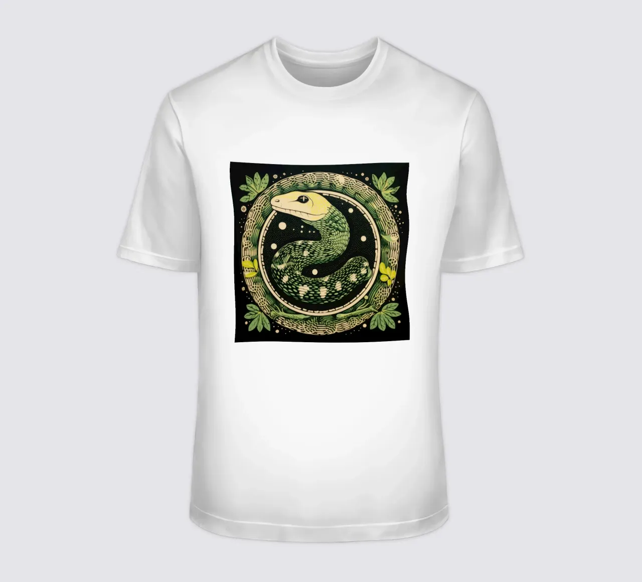Green Python T-Shirt von Minimal Animal Art