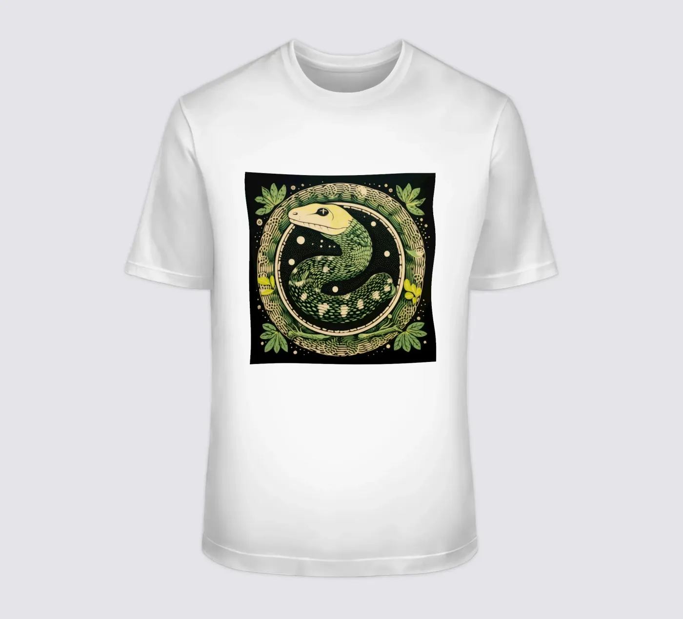 Green Python t-shirt da Minimal Animal Art