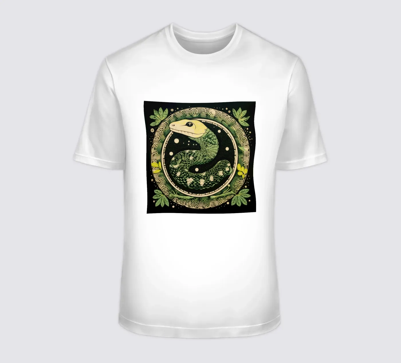 Green Python t-shirt da Minimal Animal Art