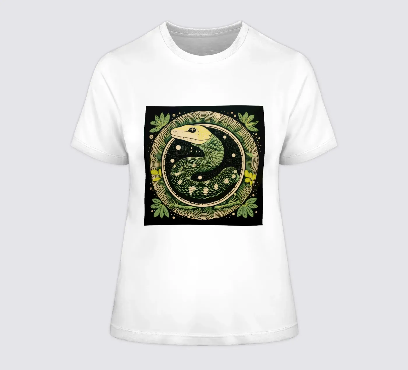 Green Python t-shirt da donna da Minimal Animal Art