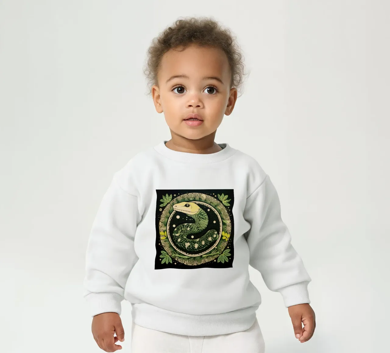 Grüne Python 1 Baby Sweatshirt von Minimal Animal Art