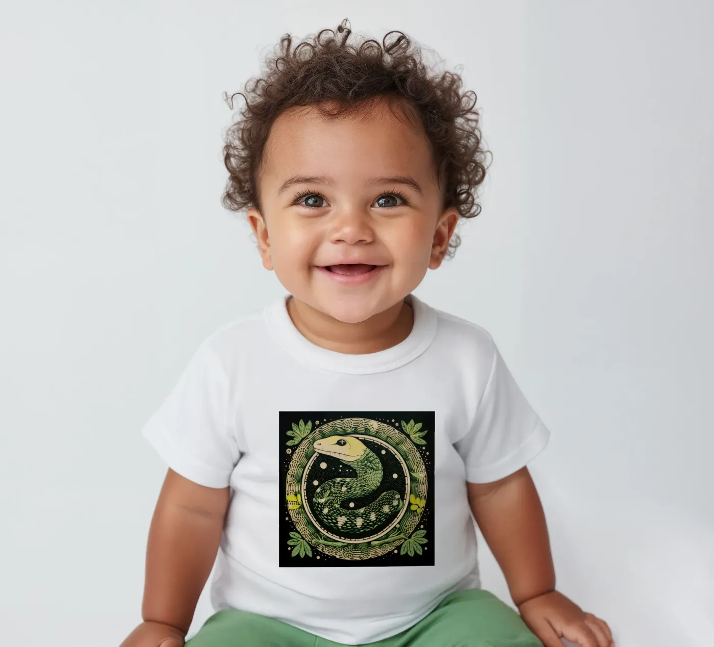 Python vert t-shirt pour bébé de Minimal Animal Art