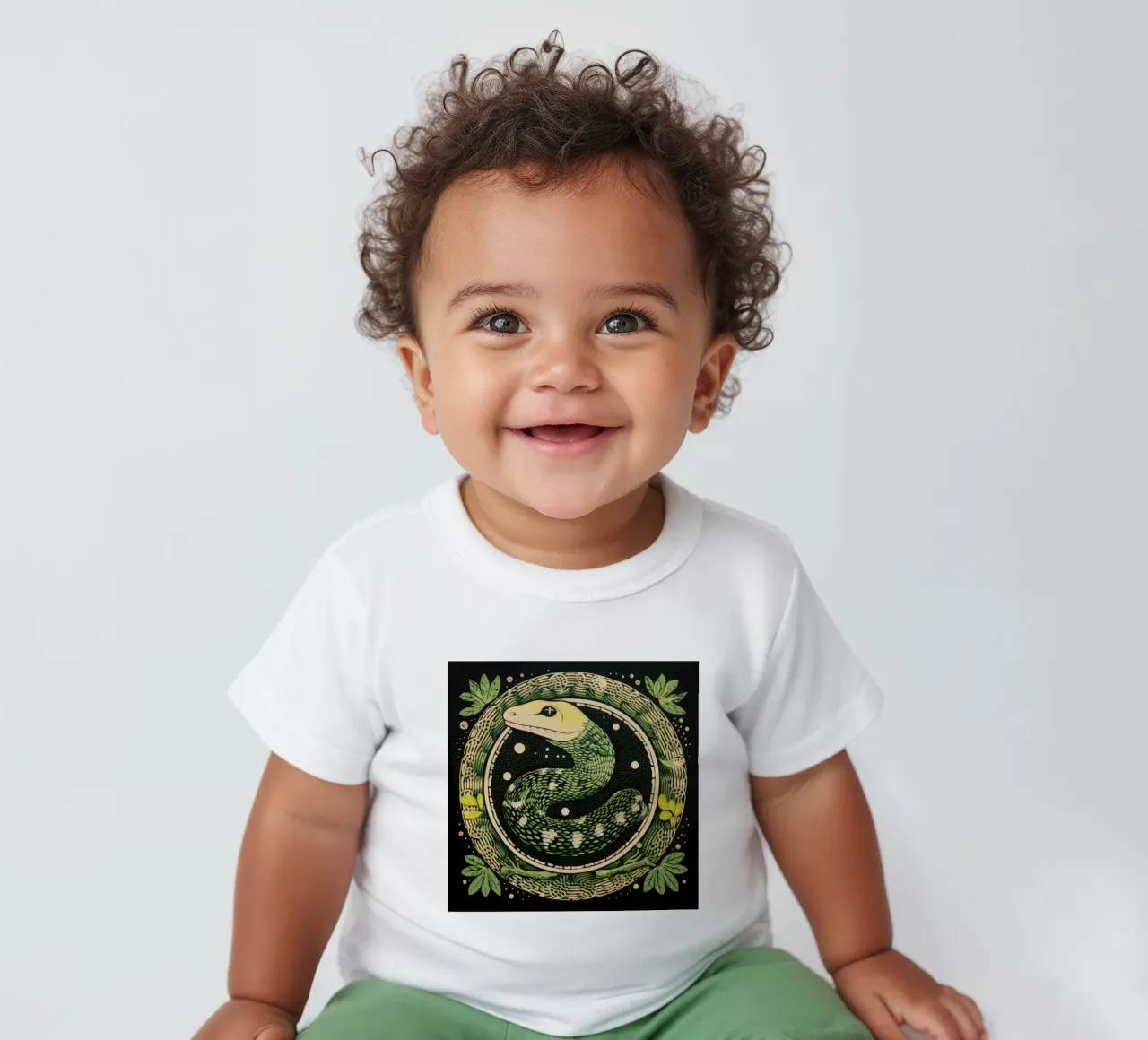 Python vert t-shirt pour bébé de Minimal Animal Art
