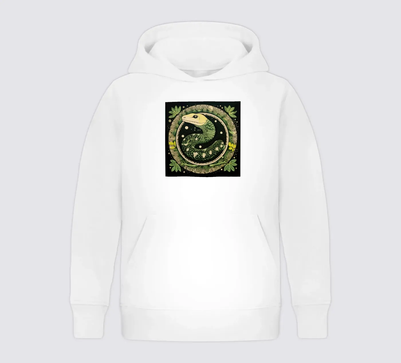 Green Python kinder hoodie van Minimal Animal Art