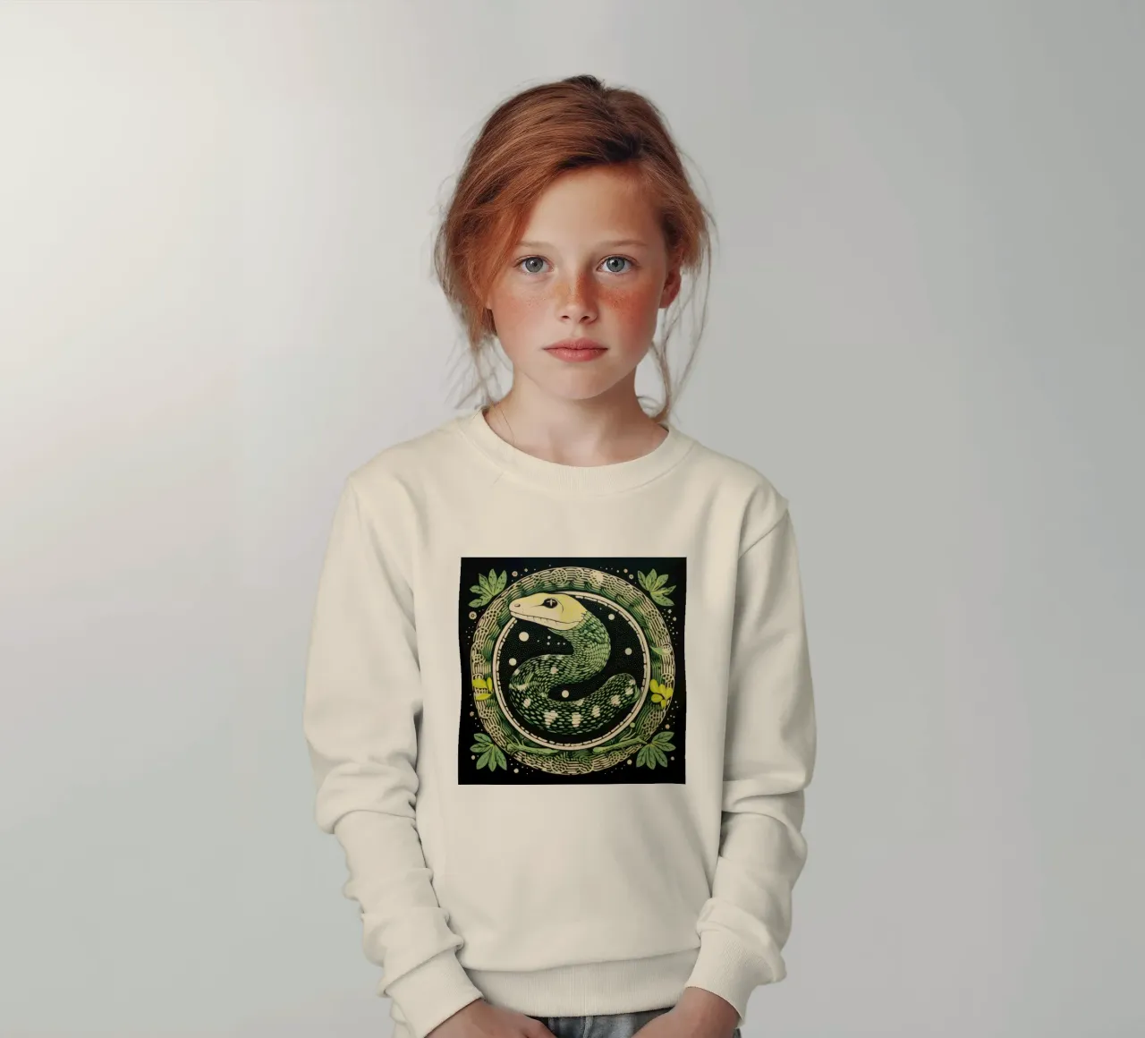 Green Python Kinder Sweatshirt von Minimal Animal Art