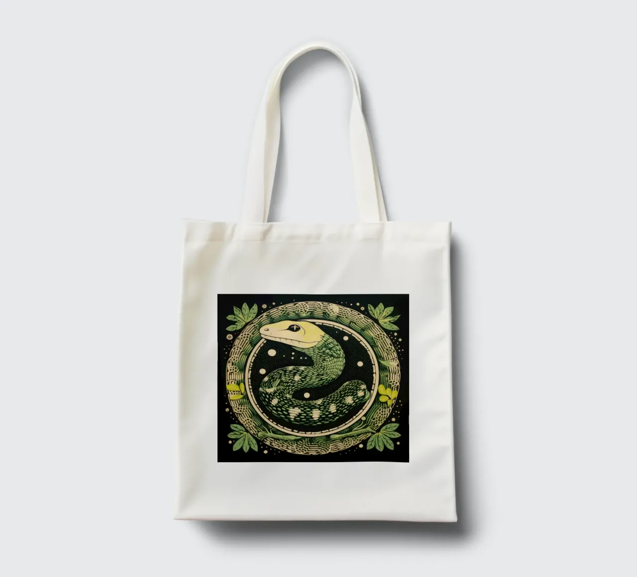 Green Python tote bag de Minimal Animal Art