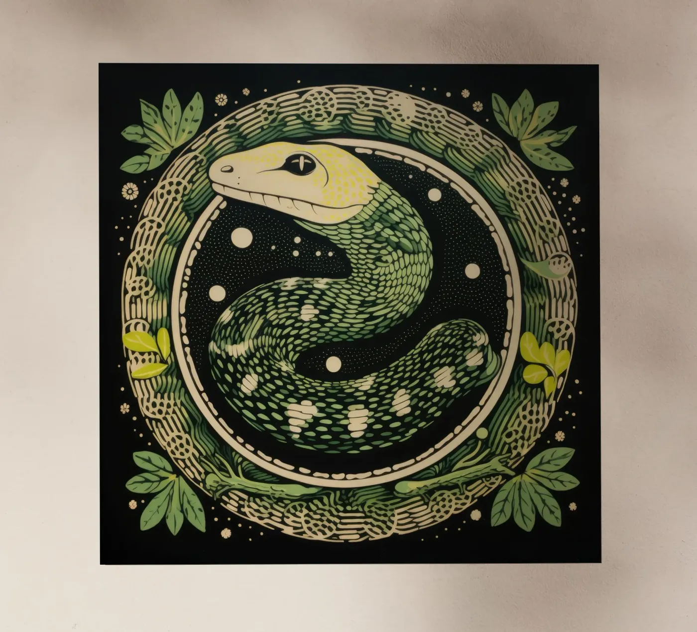 Green Python Backlit Folie von Minimal Animal Art