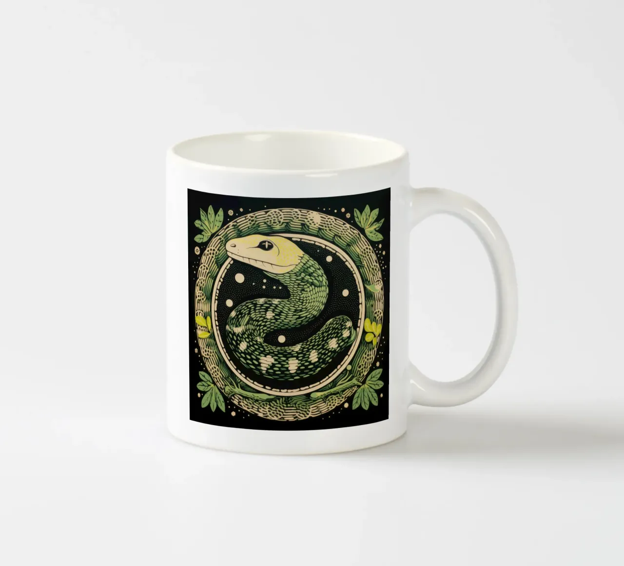 Green Python 1 keramische mok van Minimal Animal Art