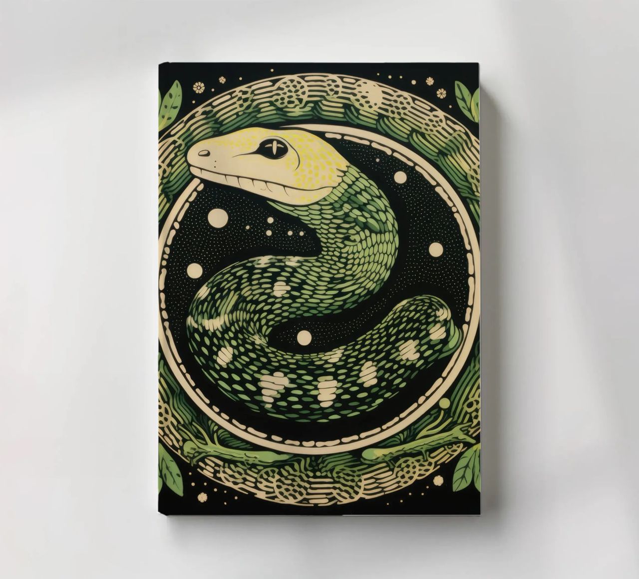 Green Python 1 notebook by Minimal Animal Art
