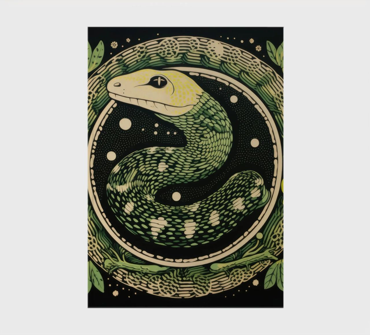 Green Python 1 notebook by Minimal Animal Art