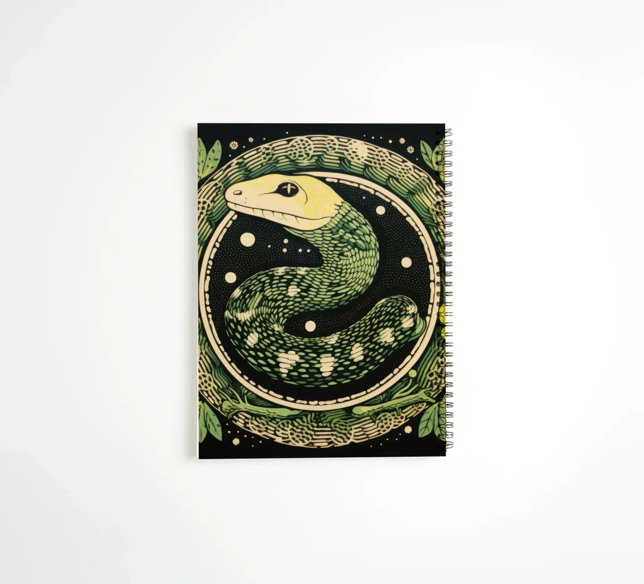 Green Python 1 spiral notebook by Minimal Animal Art