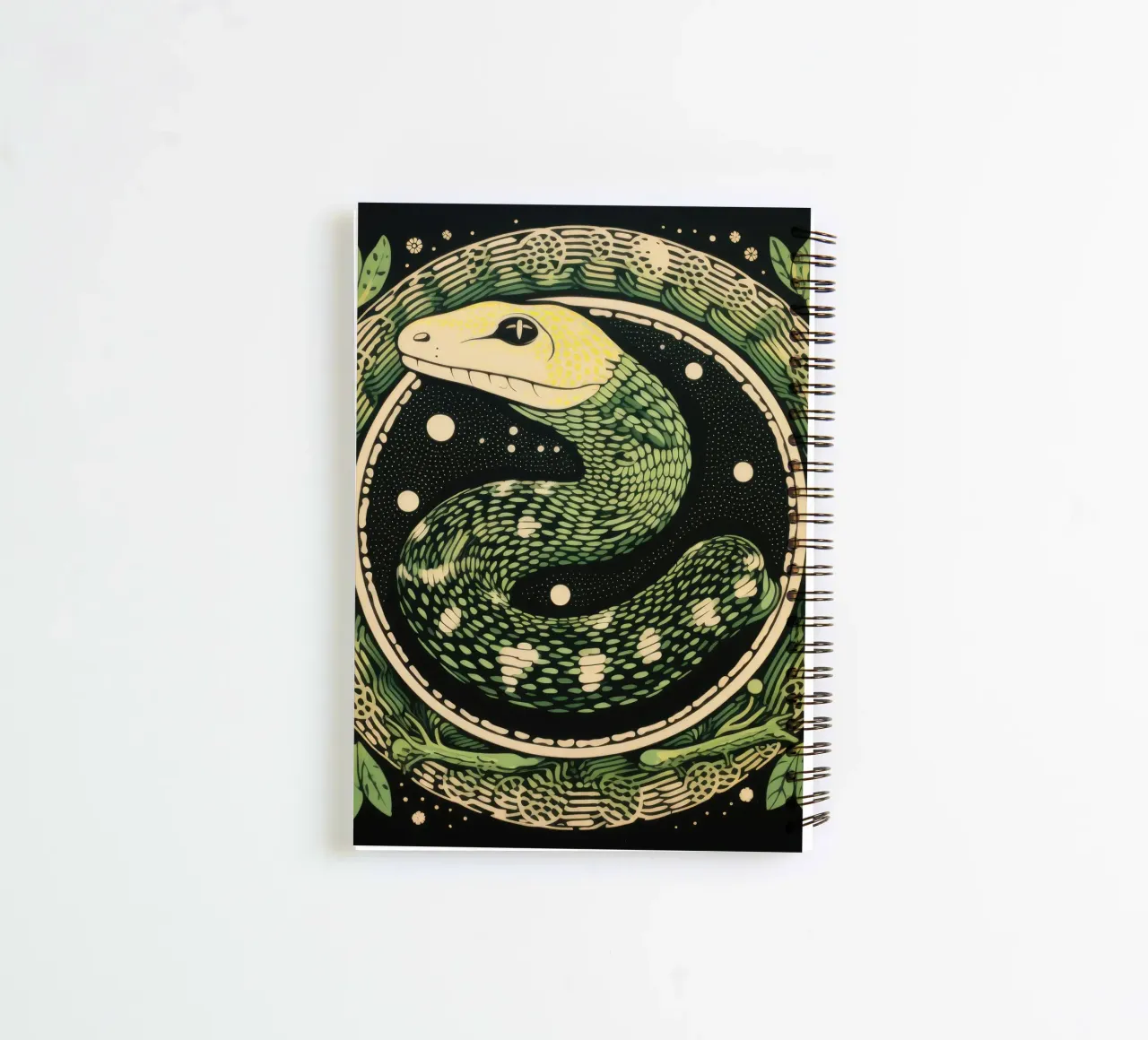 Green Python carnet à spirale de Minimal Animal Art