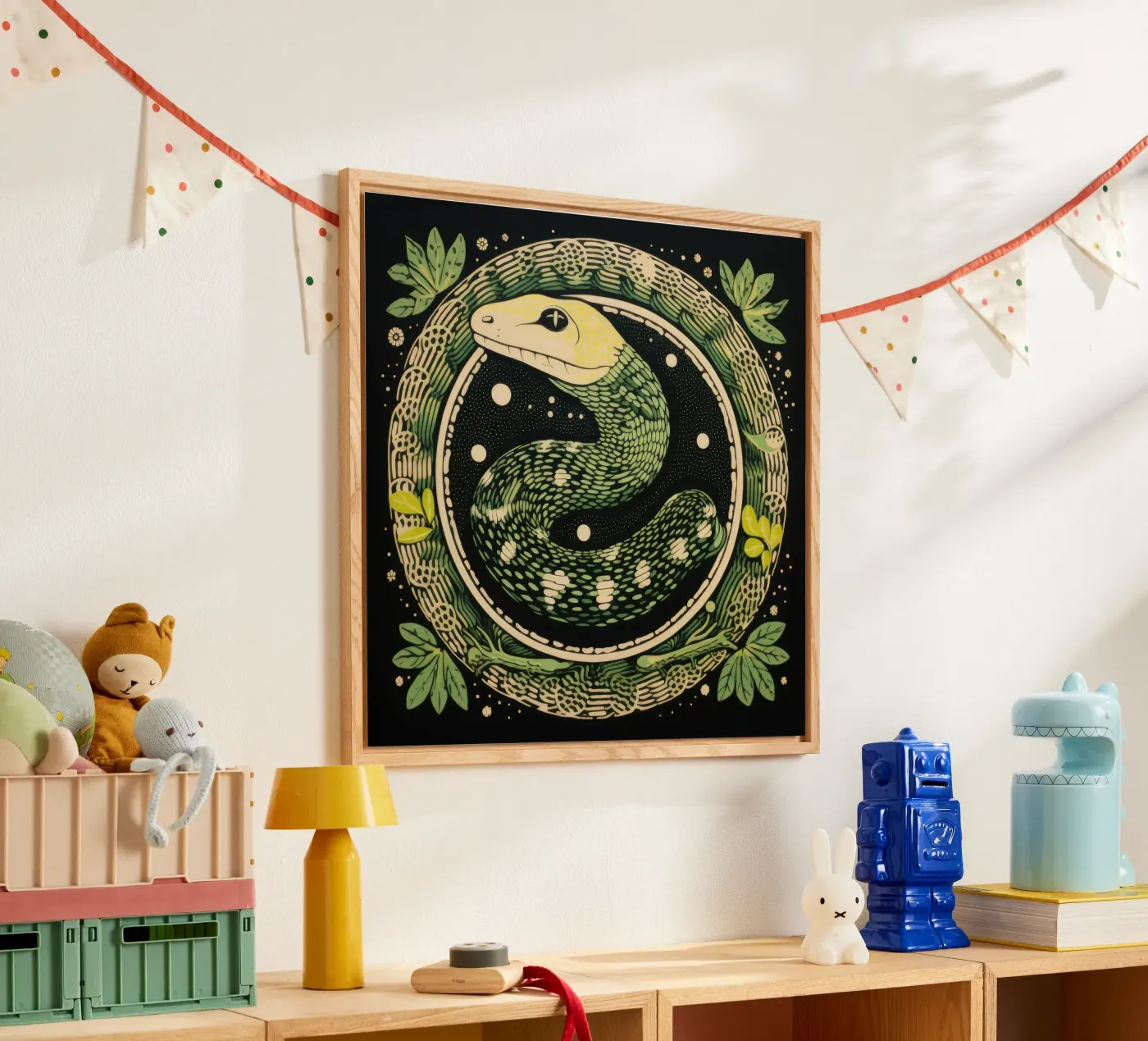 Green Python plexiglas de Minimal Animal Art