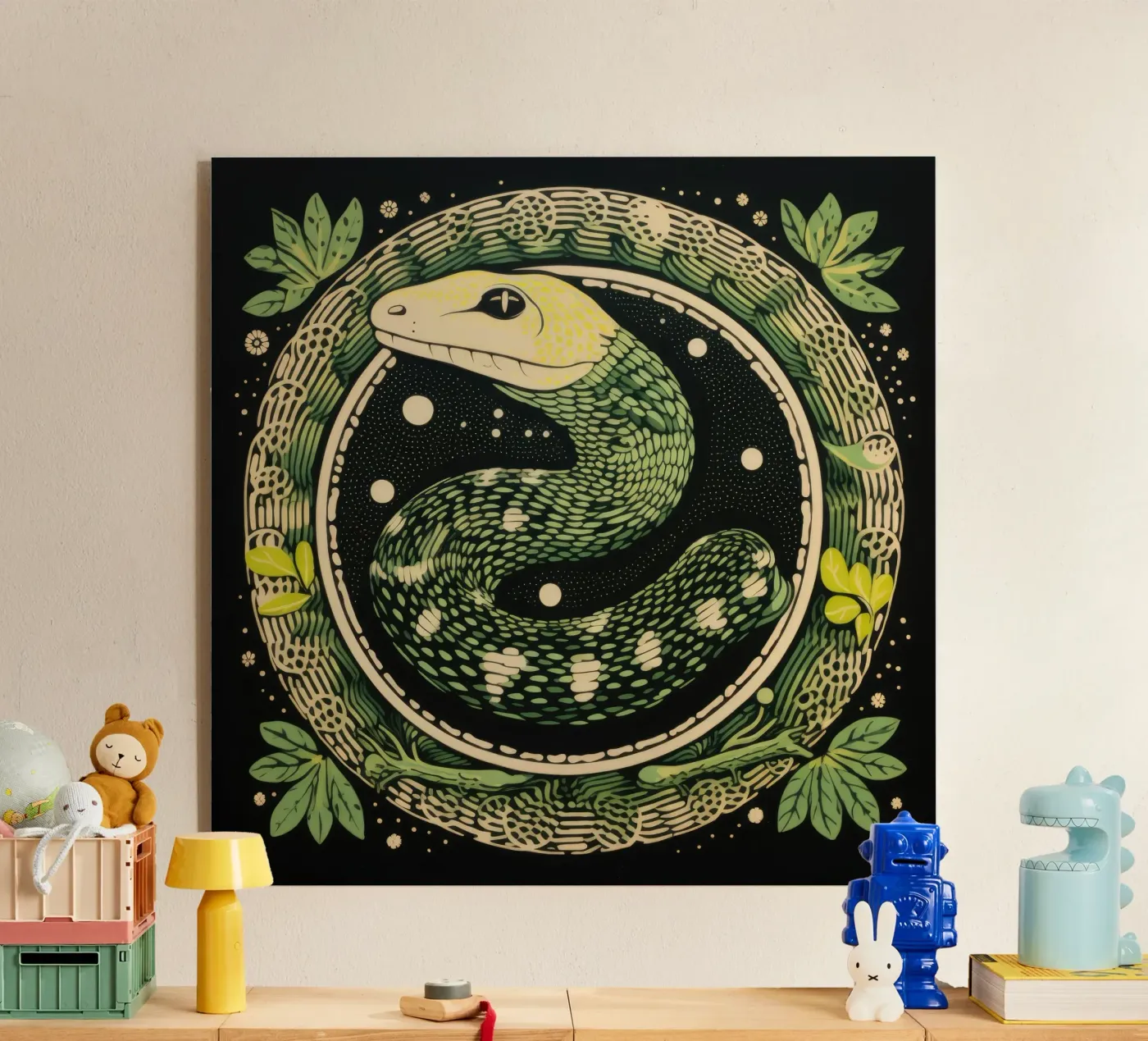 Green Python plexiglas de Minimal Animal Art