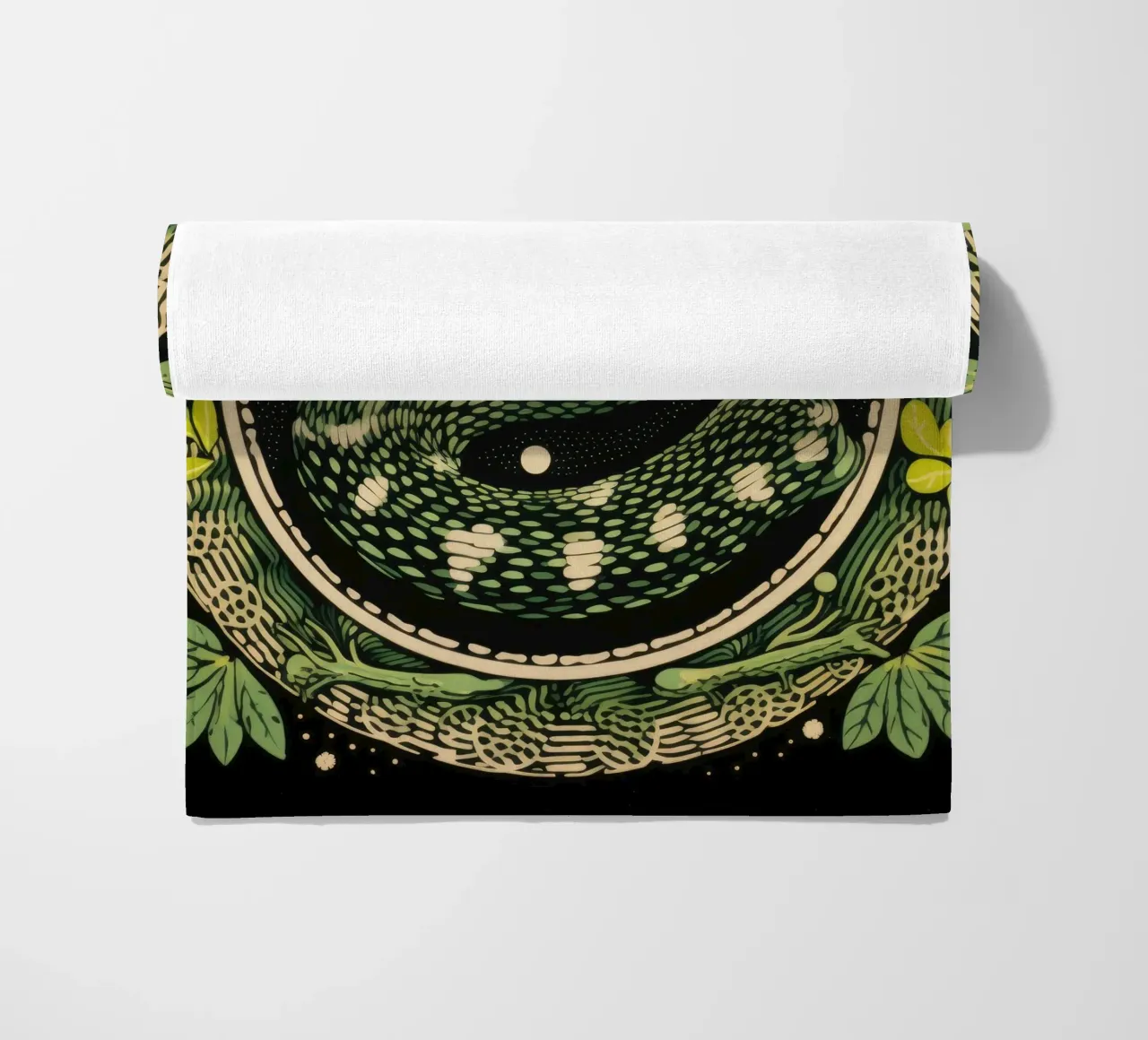Python vert 1 serviette de plage de Minimal Animal Art