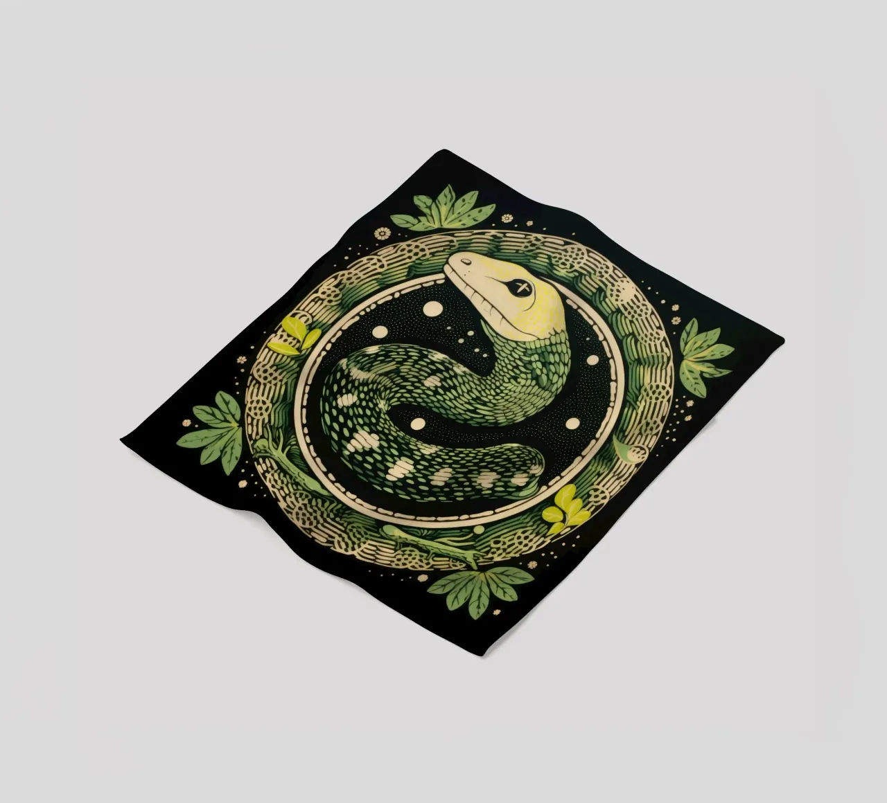 Green Python Fleecedecke von Minimal Animal Art