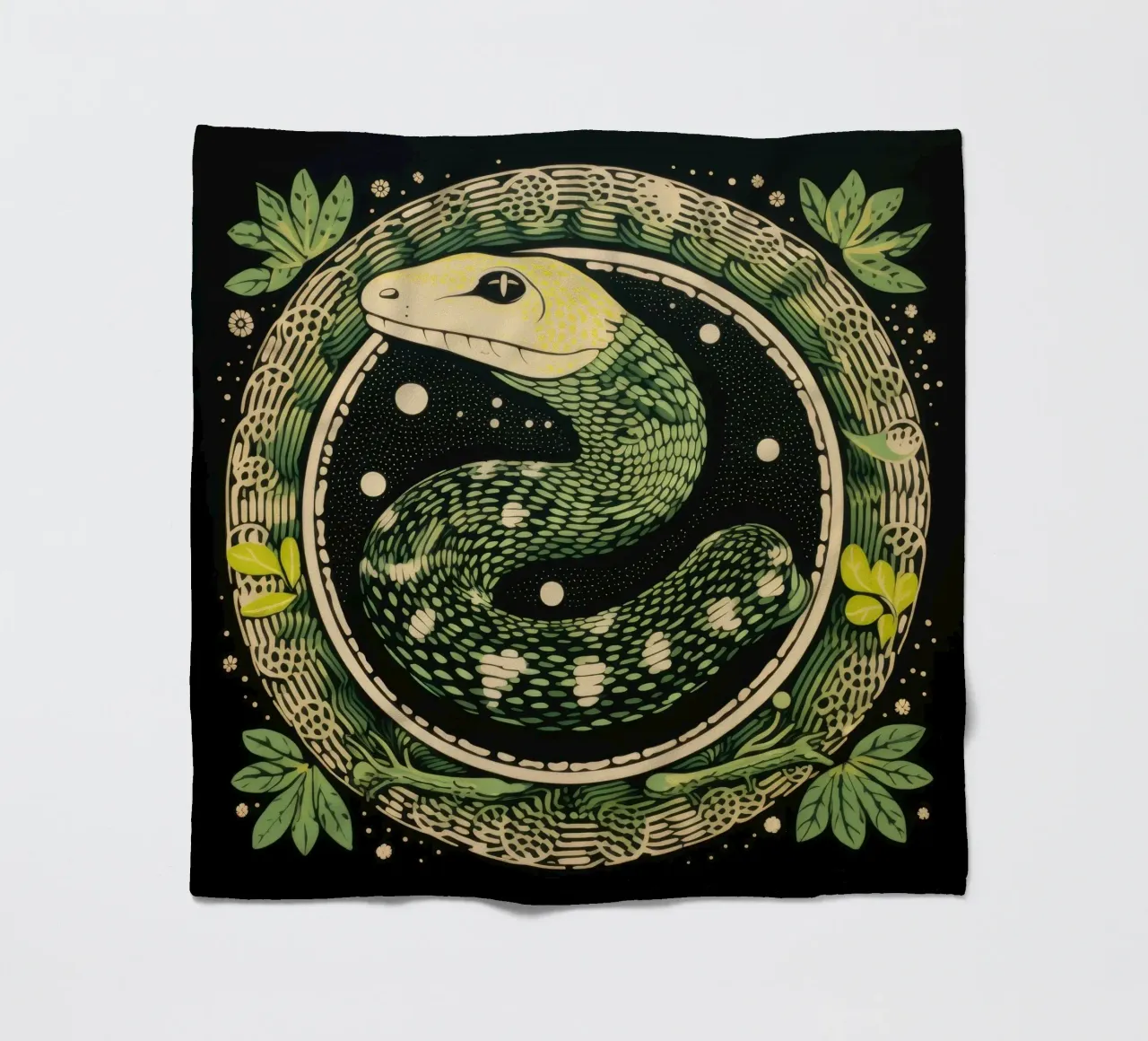 Green Python Fleecedecke von Minimal Animal Art