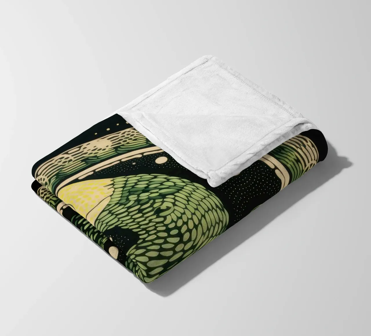 Green Python Fleecedecke von Minimal Animal Art