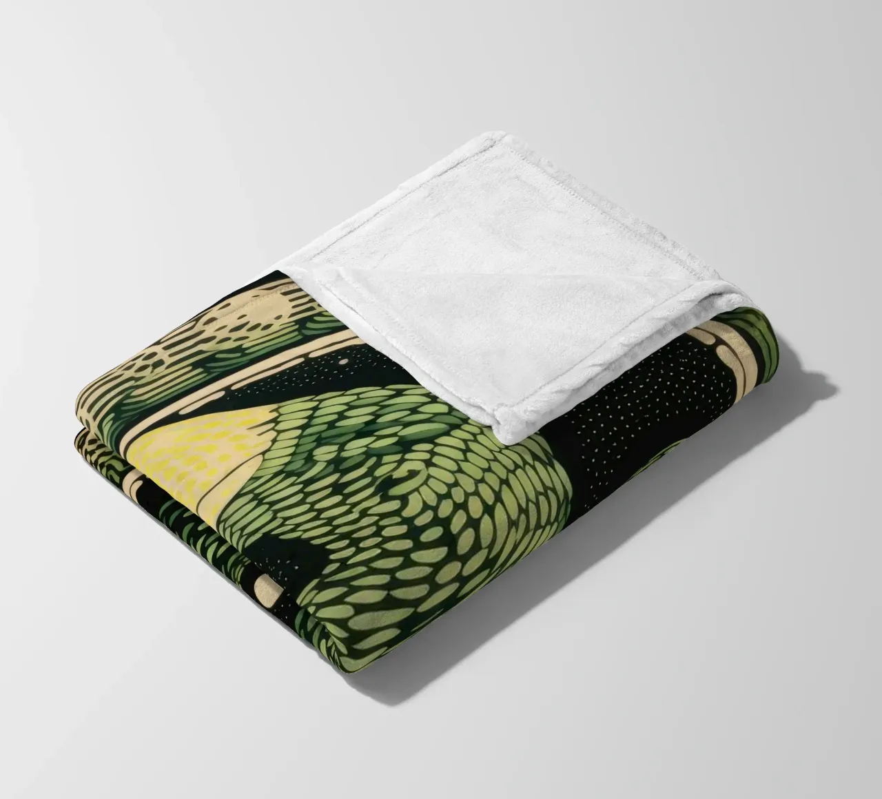 Grüne Python 1 Fleecedecke von Minimal Animal Art