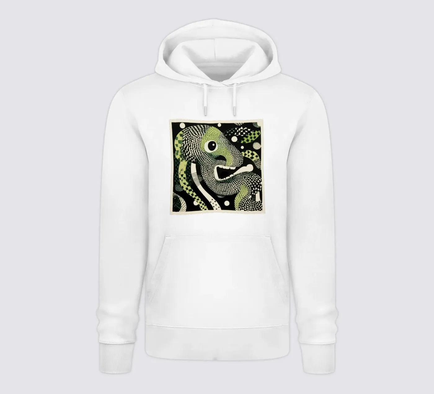 Green Python hoodie van Minimal Animal Art