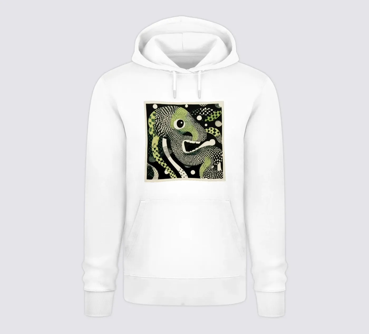 Green Python hoodie van Minimal Animal Art