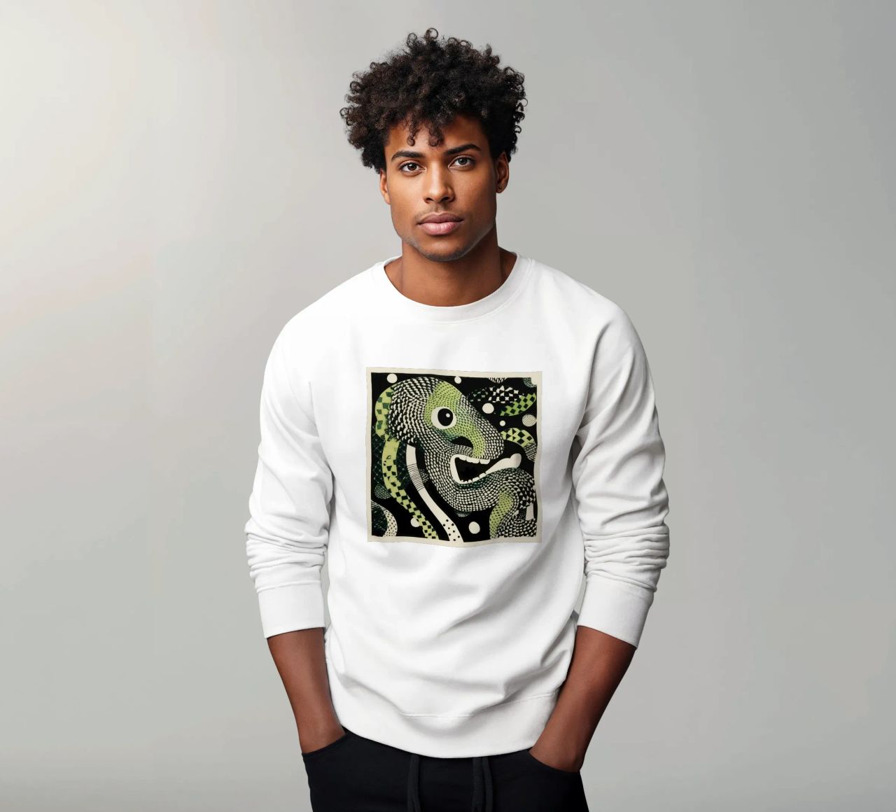 Python vert 2 sweat de Minimal Animal Art
