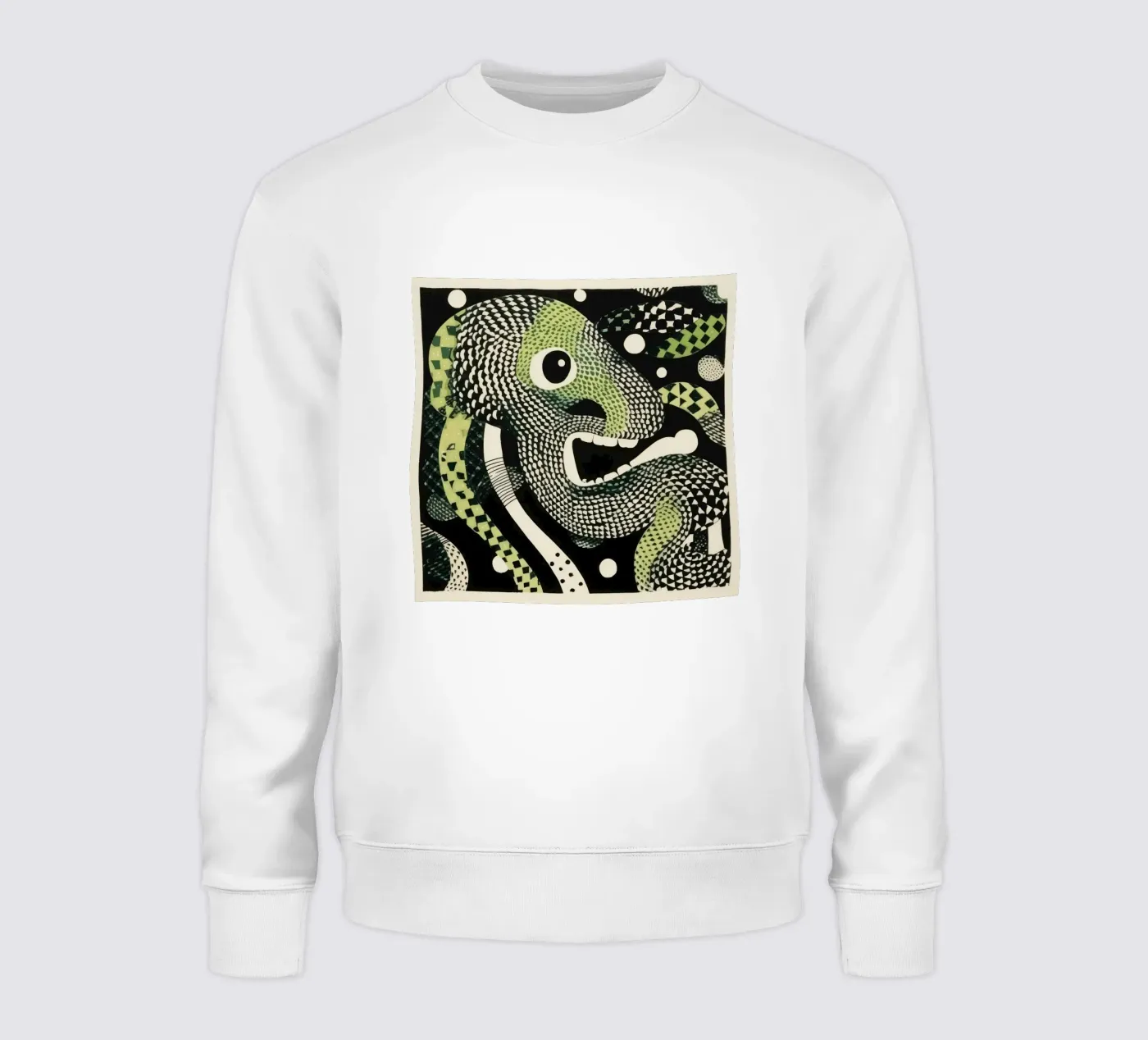 Green Python sweatshirt van Minimal Animal Art
