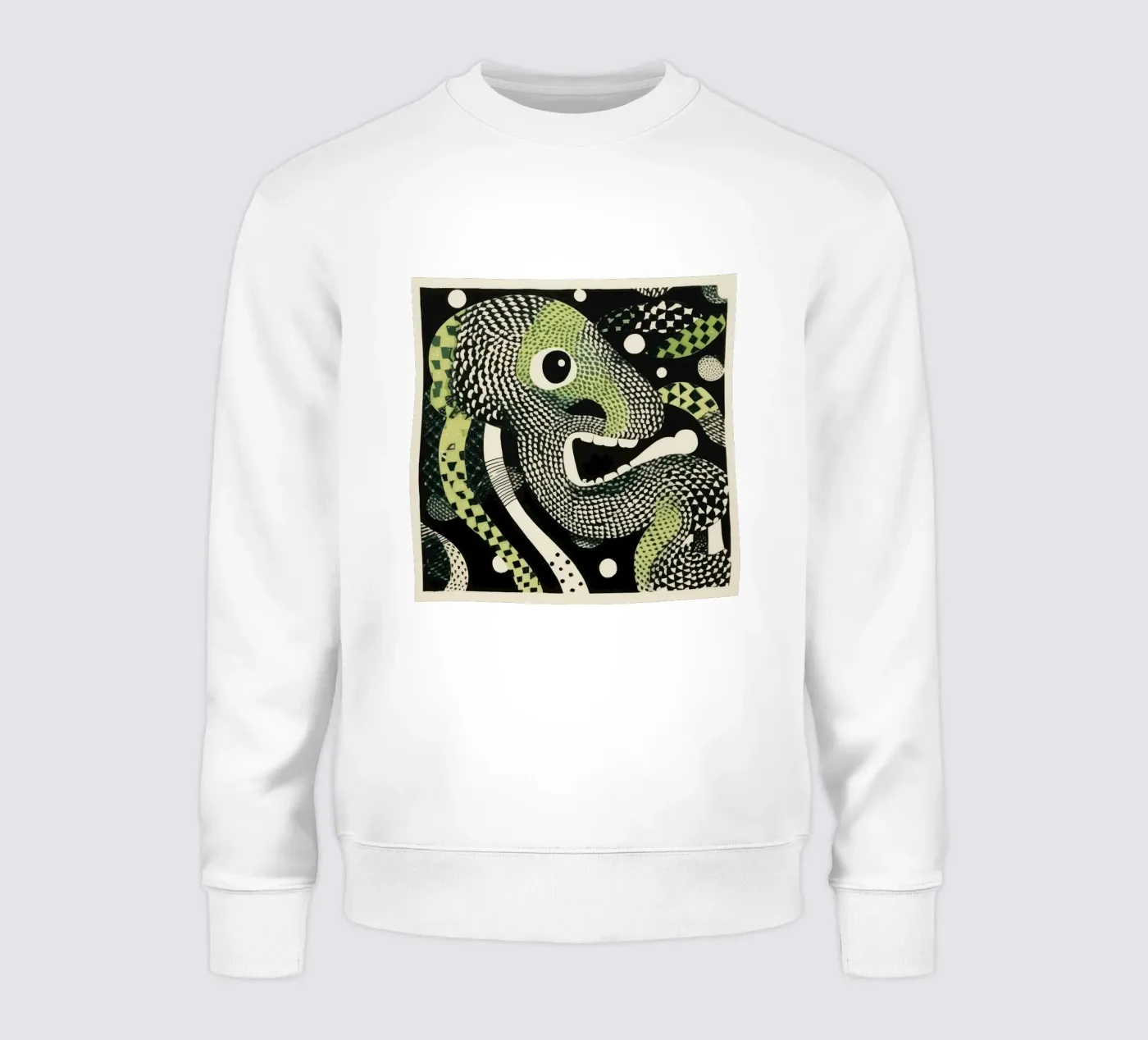 Green Python sweatshirt van Minimal Animal Art