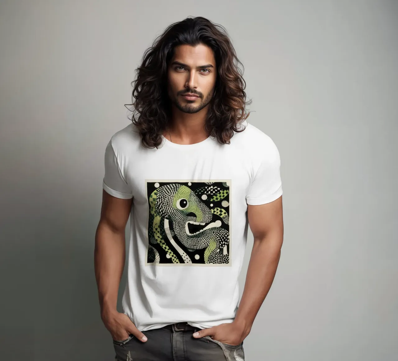 Python vert 2 t-shirt de Minimal Animal Art