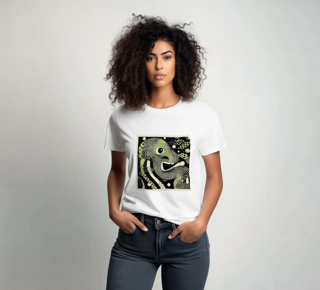 Python vert 2 t-shirt de Minimal Animal Art