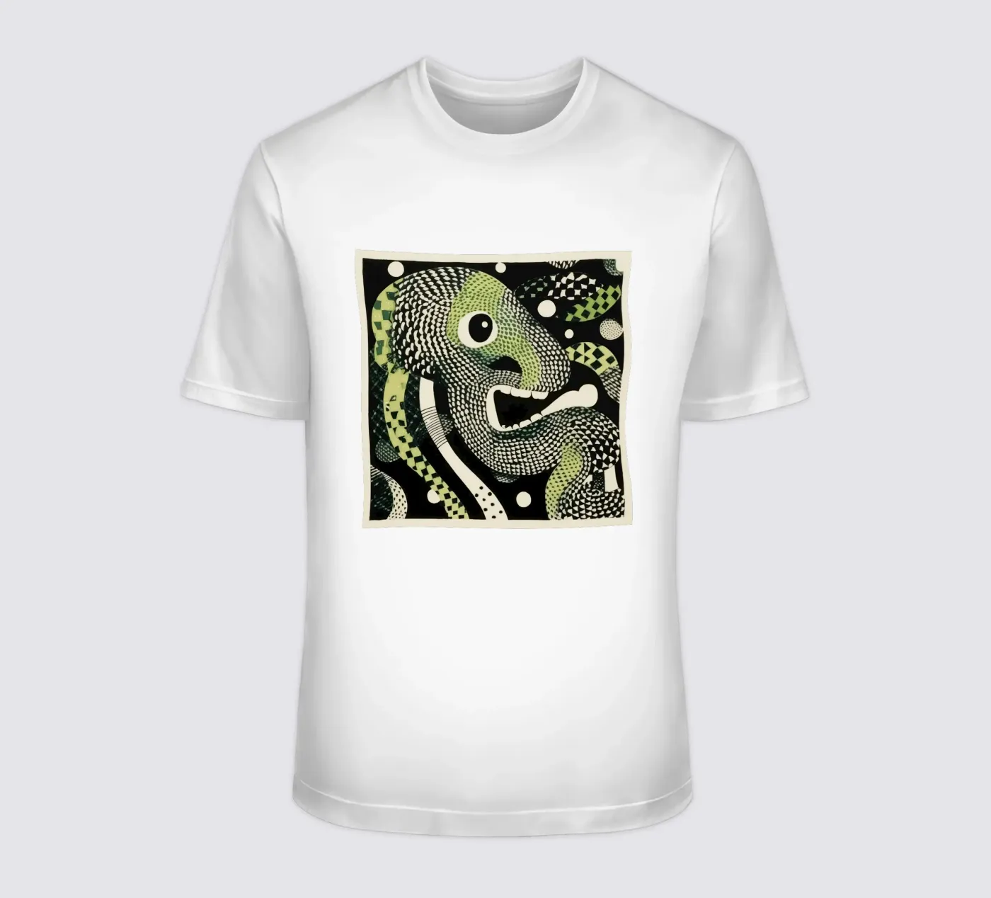 Green Python t-shirt by Minimal Animal Art