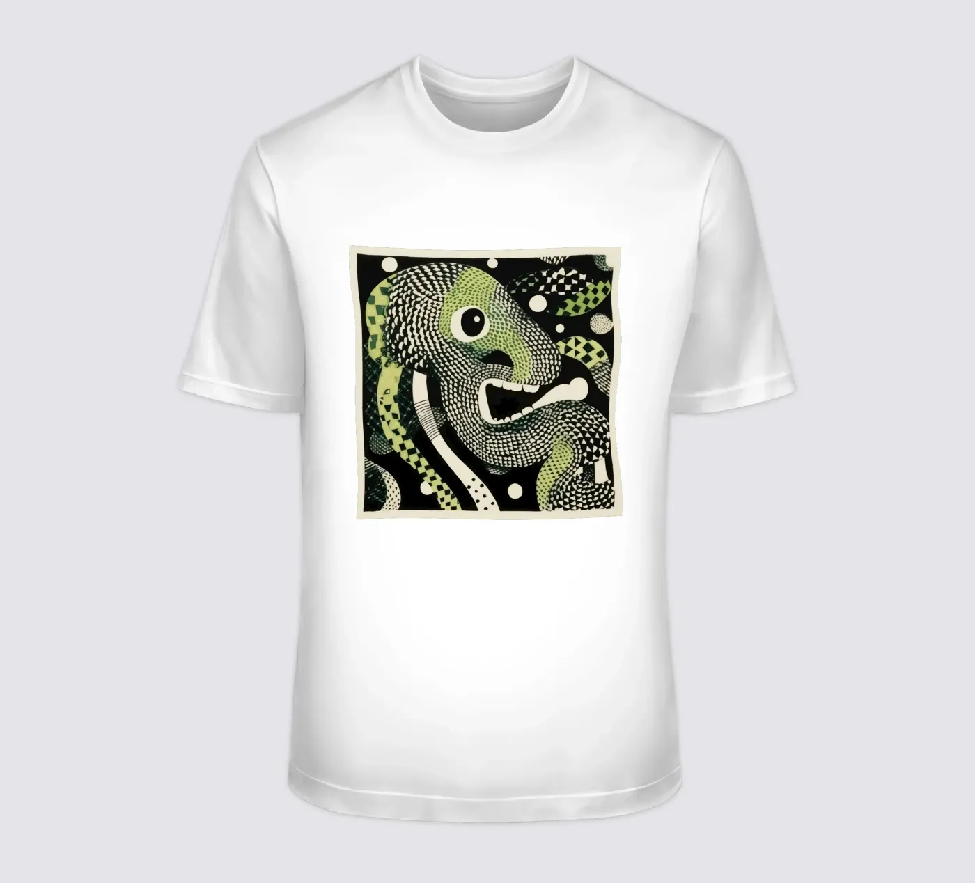 Green Python t-shirt by Minimal Animal Art