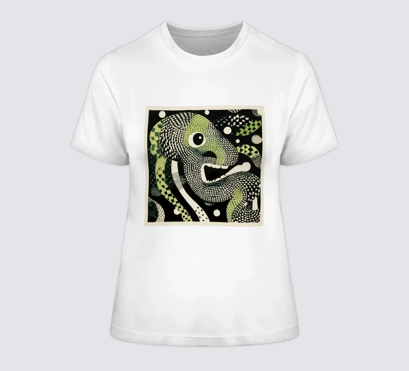 Pitone verde t-shirt da donna da Minimal Animal Art