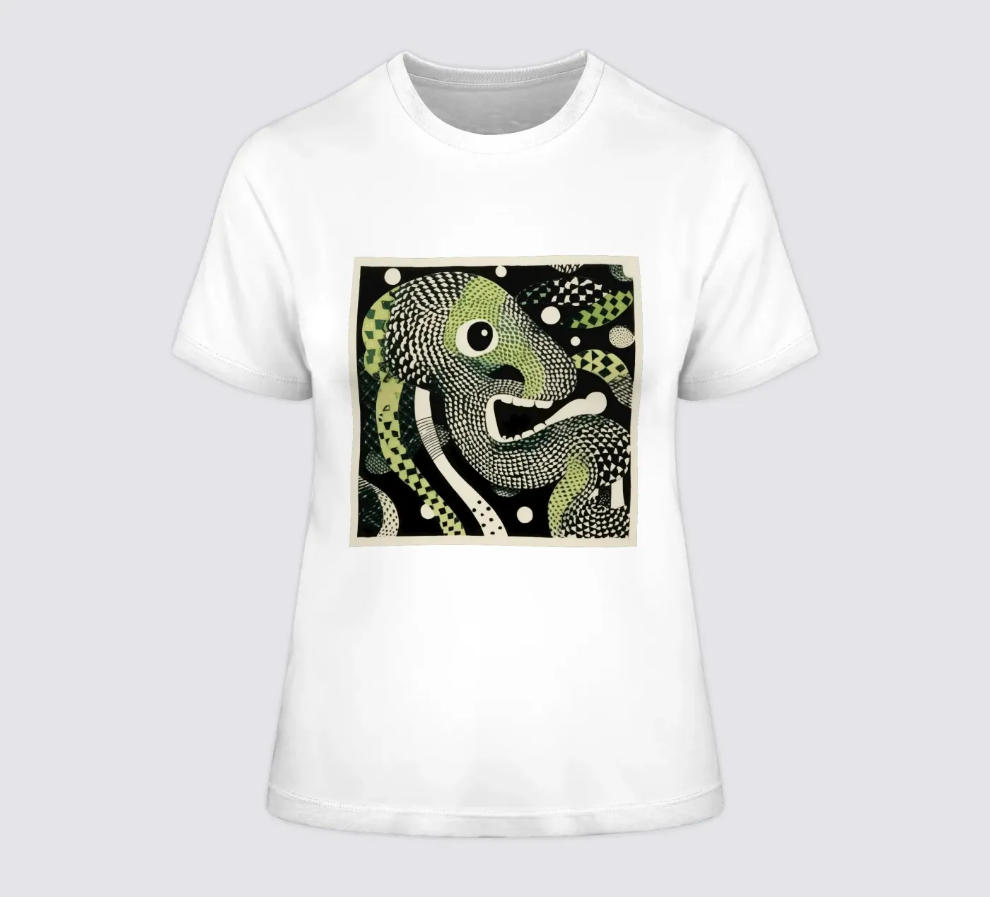 Pitone verde t-shirt da donna da Minimal Animal Art