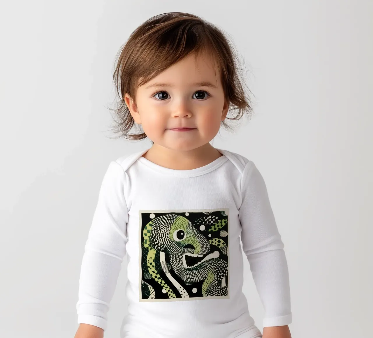 Green Python body manches longues de Minimal Animal Art