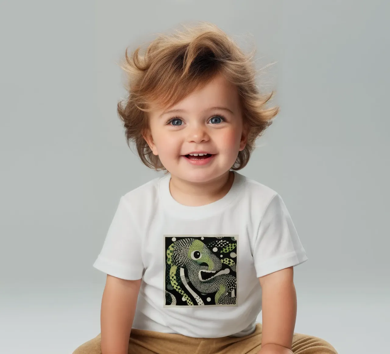 Green Python maglietta neonato da Minimal Animal Art