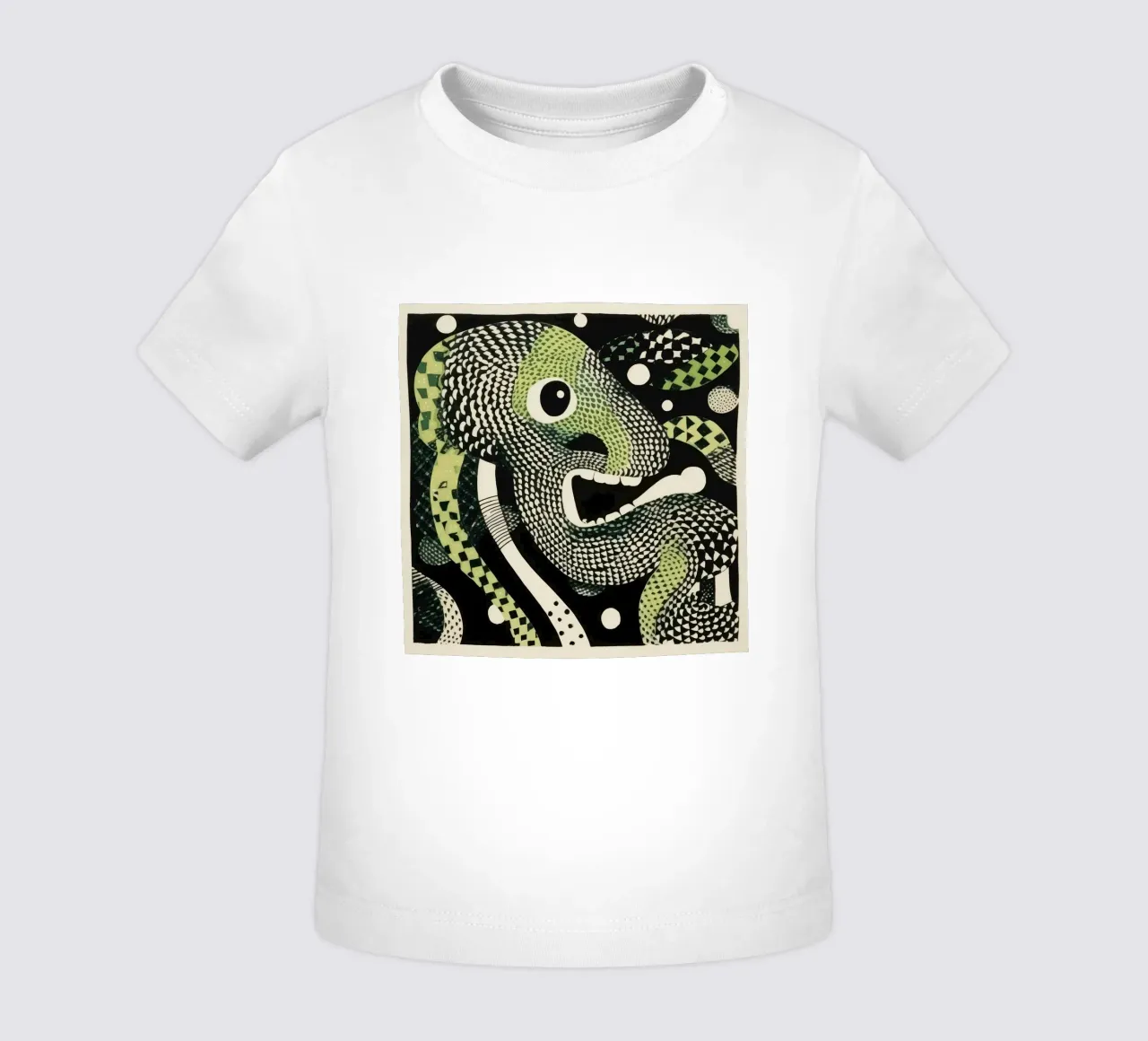 Green Python maglietta neonato da Minimal Animal Art
