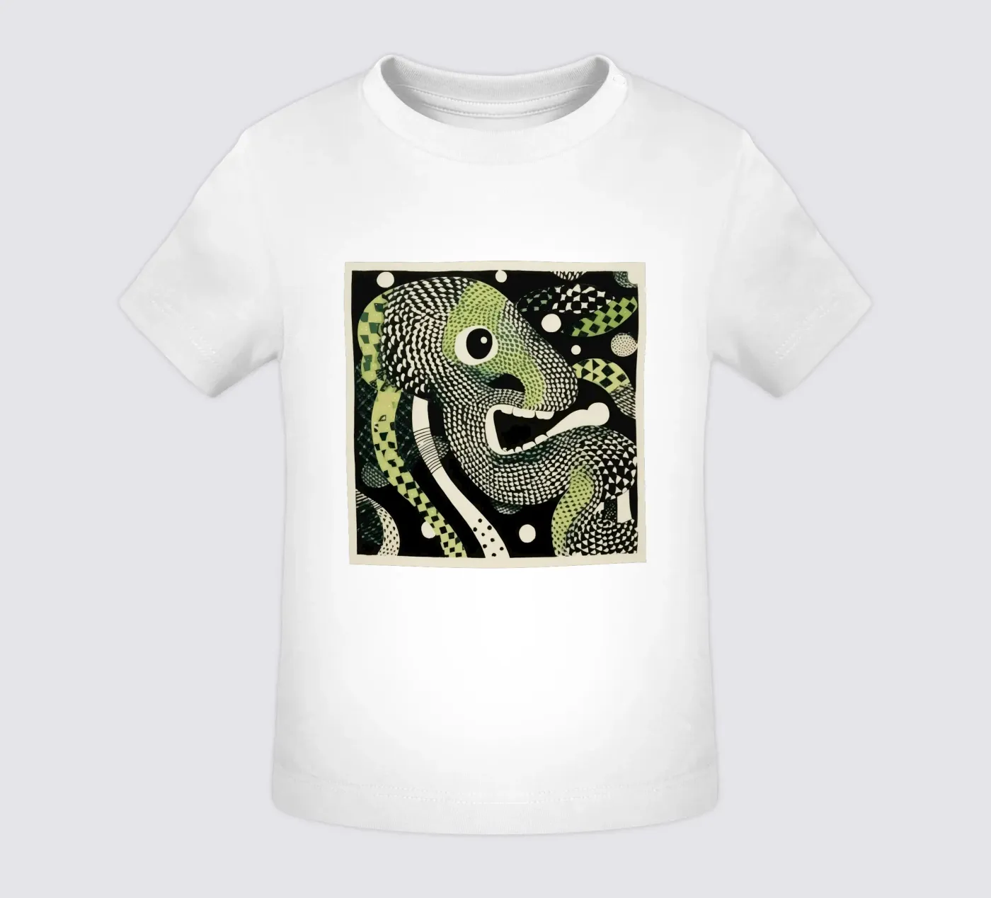 Pitone verde maglietta neonato da Minimal Animal Art