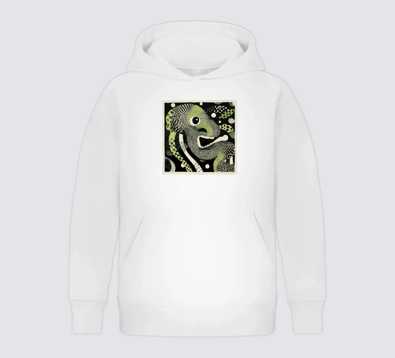 Green Python kinder hoodie van Minimal Animal Art
