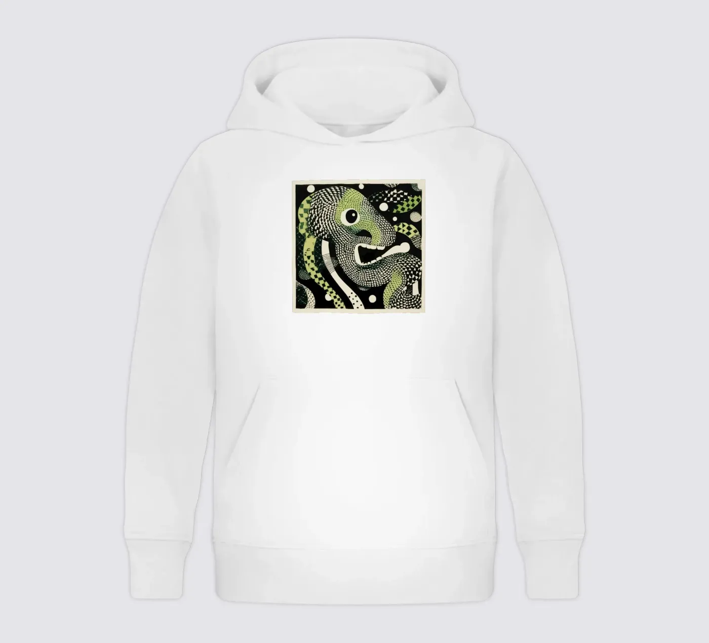 Green Python kinder hoodie van Minimal Animal Art