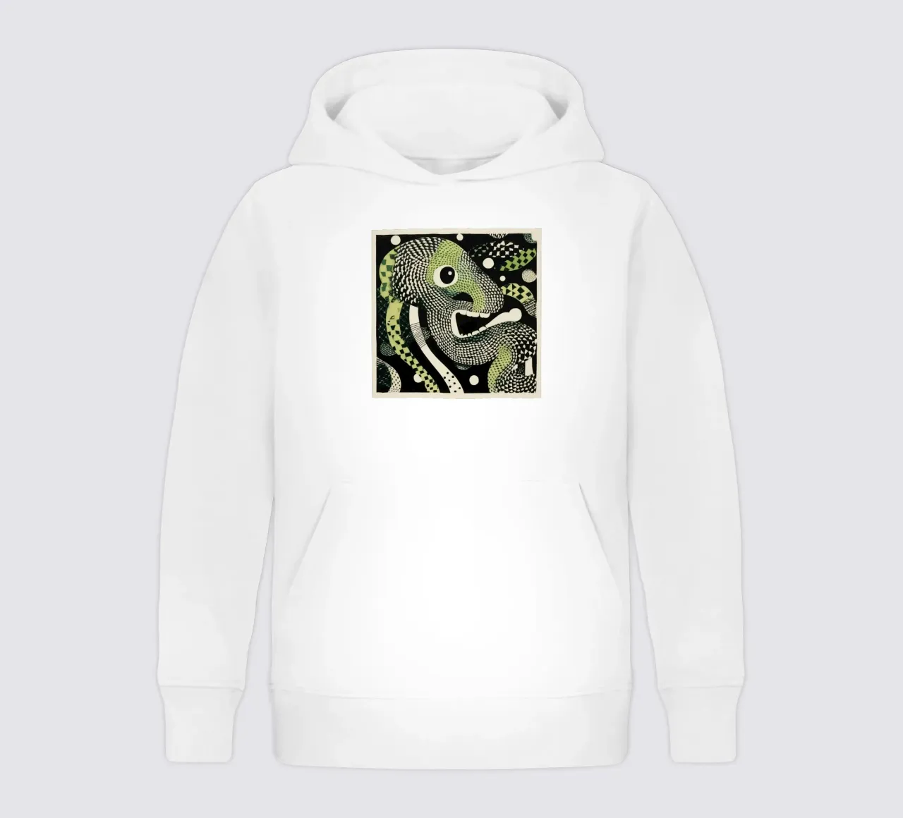 Green Python kinder hoodie van Minimal Animal Art