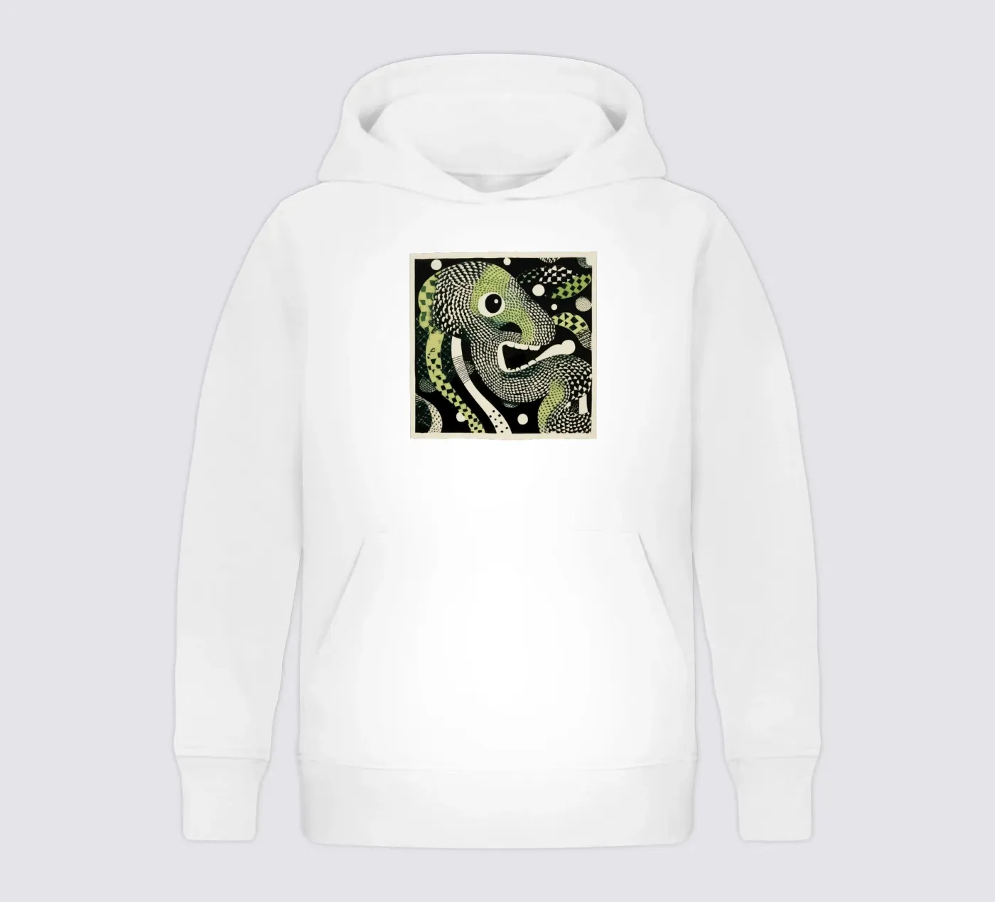 Green Python kinder hoodie van Minimal Animal Art