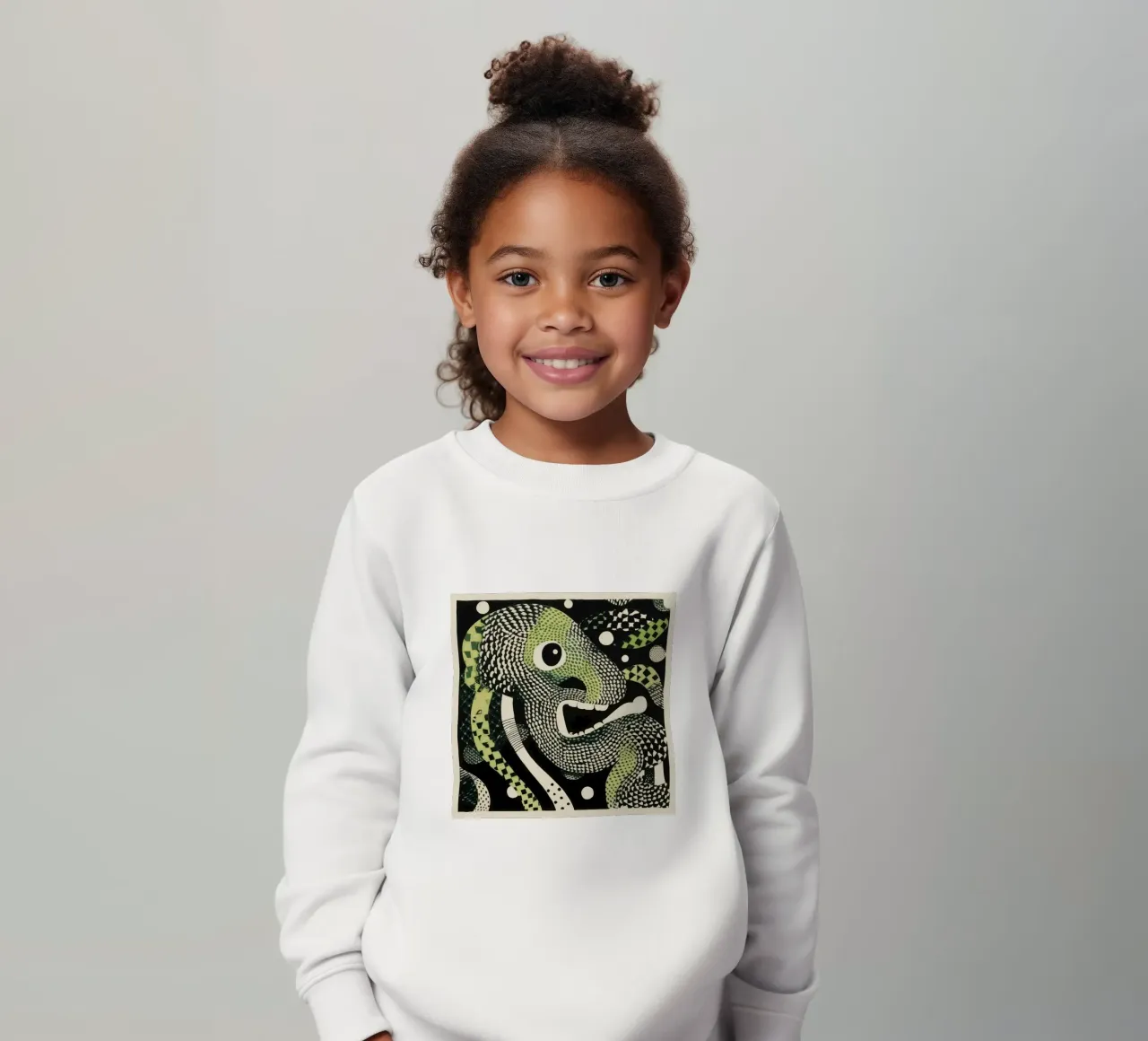Python vert 2 sweat enfant de Minimal Animal Art