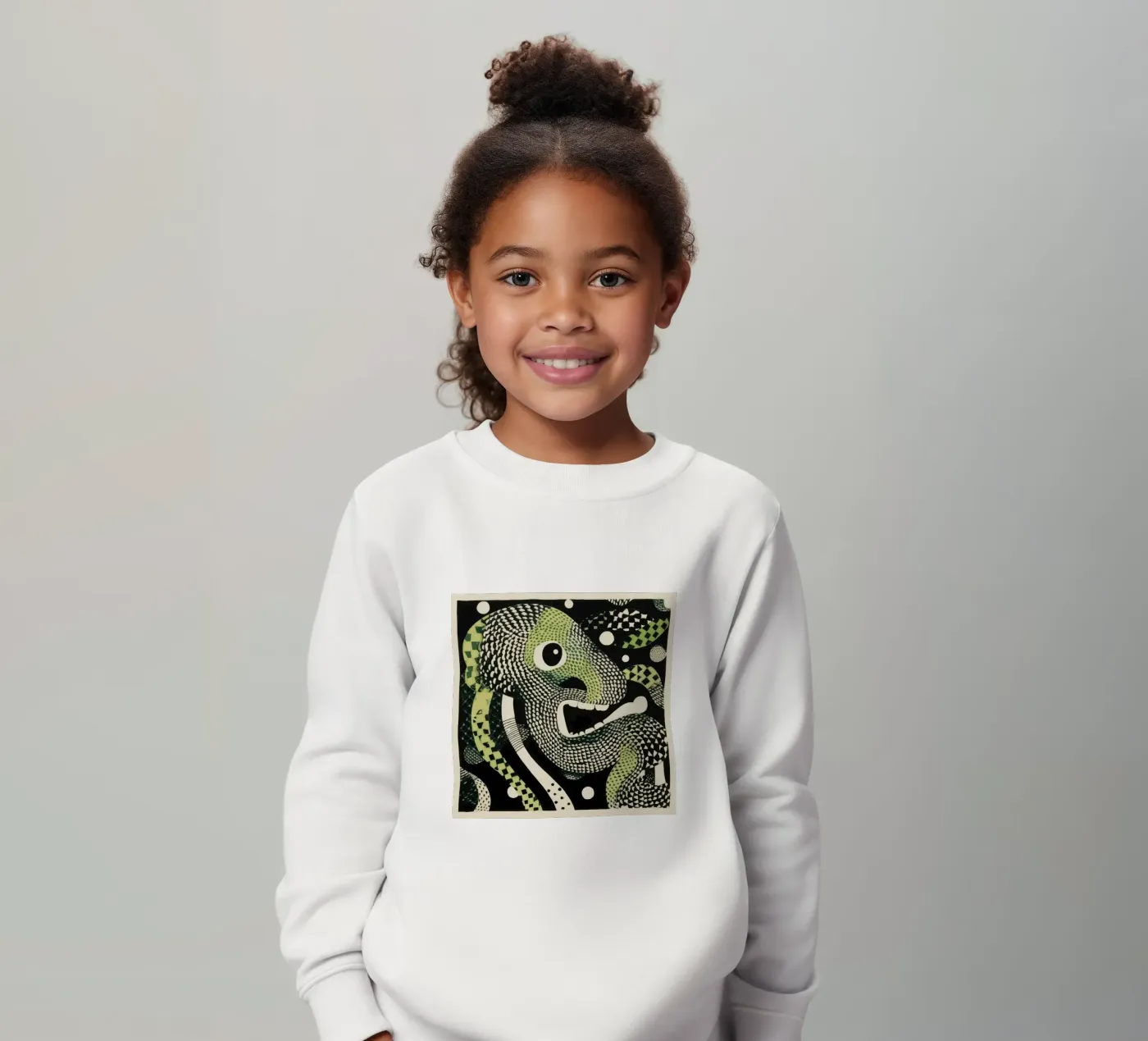 Green Python Kinder Sweatshirt von Minimal Animal Art
