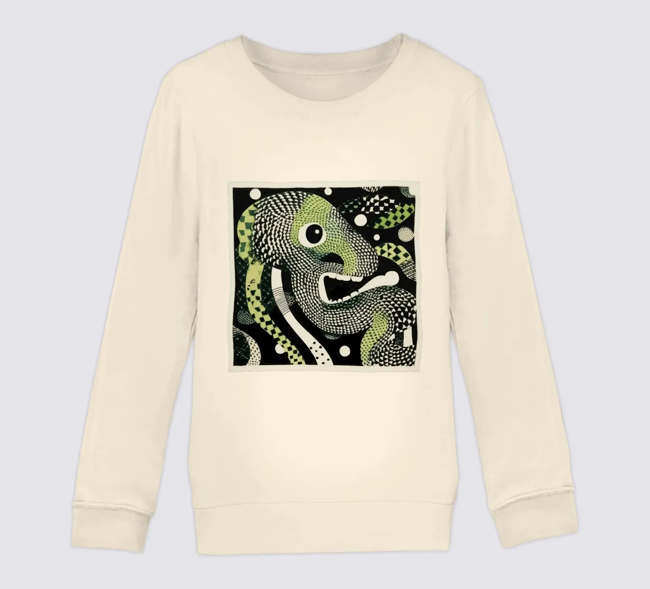 Grüne Python Kinder Sweatshirt von Minimal Animal Art