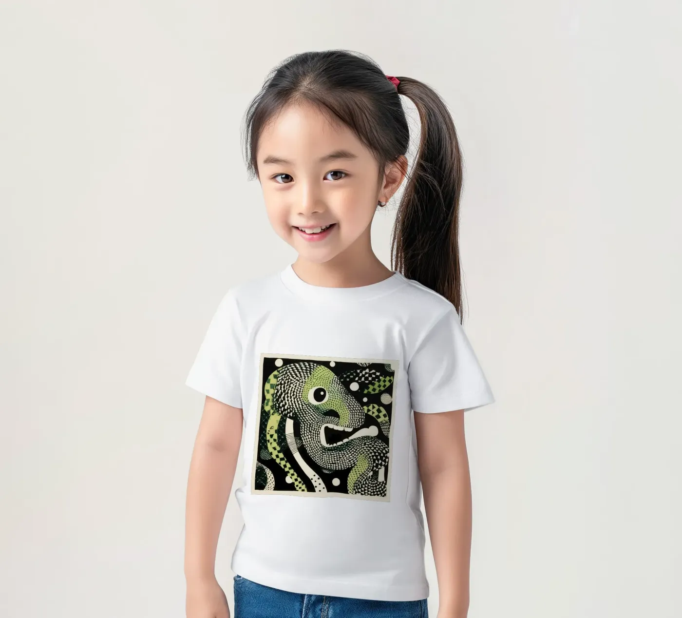 Green Python Kinder T-Shirt von Minimal Animal Art