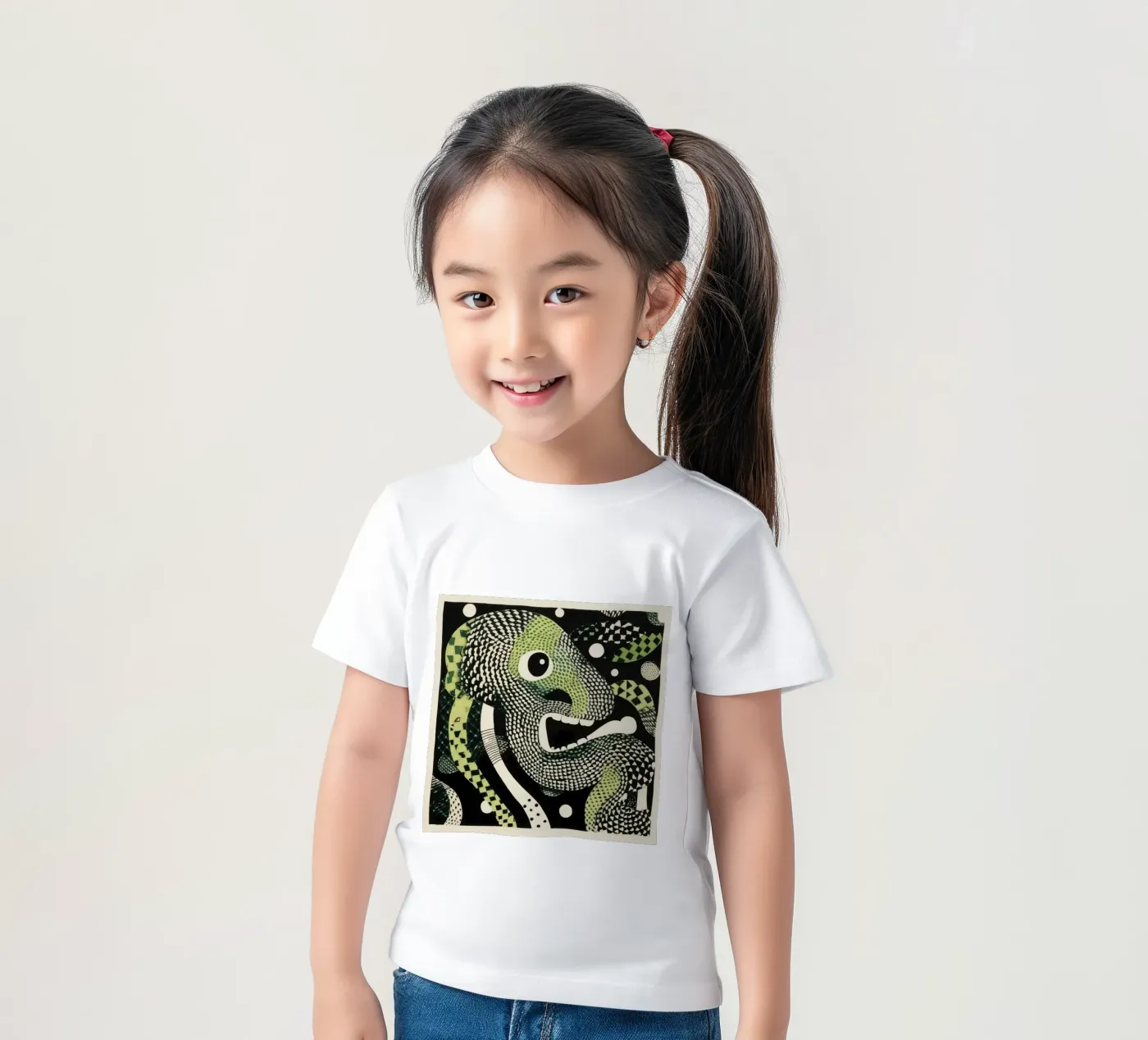 Green Python Kinder T-Shirt von Minimal Animal Art